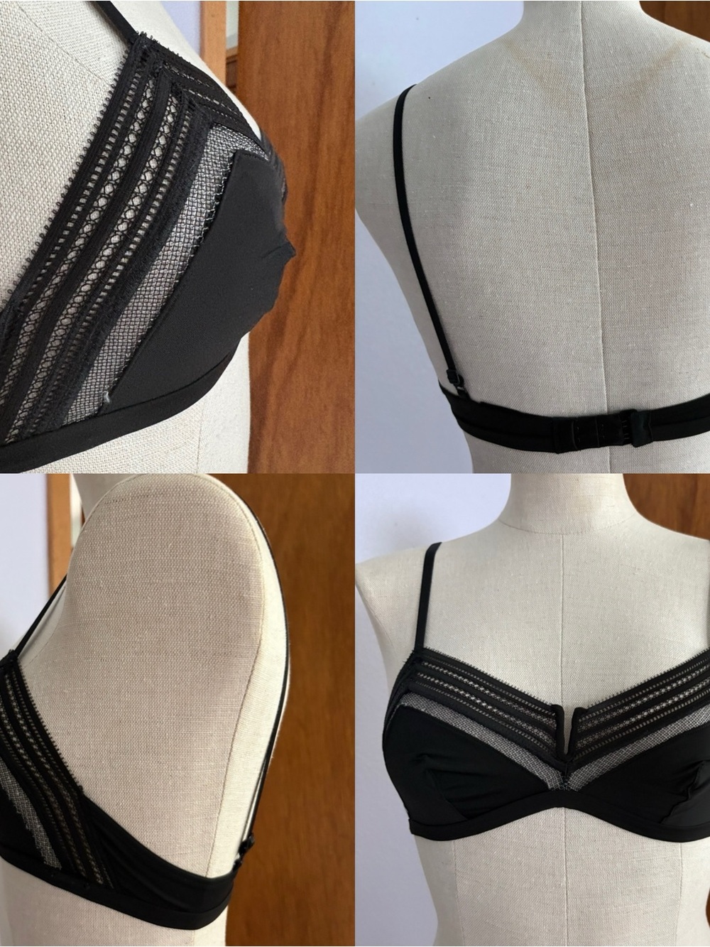 Set of 3 sz M 36C Calvin Klein Black Bralette Jockey Beige Lively Strapless Bra - Picture 14 of 14